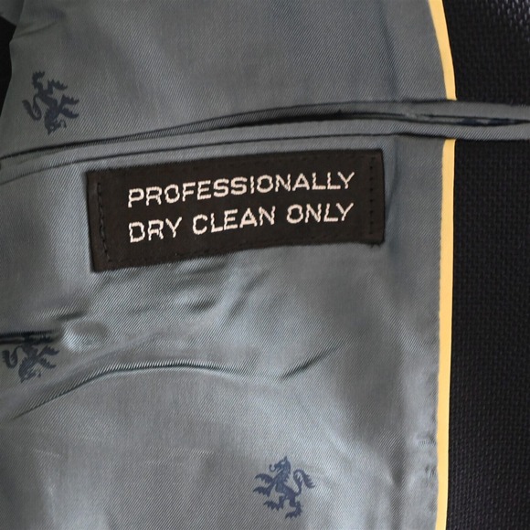 Vtg Austin Reed‎ 42L Navy Blue Hopsack USA Made Mens Blazer Sport Coat Jacket - Picture 5 of 16